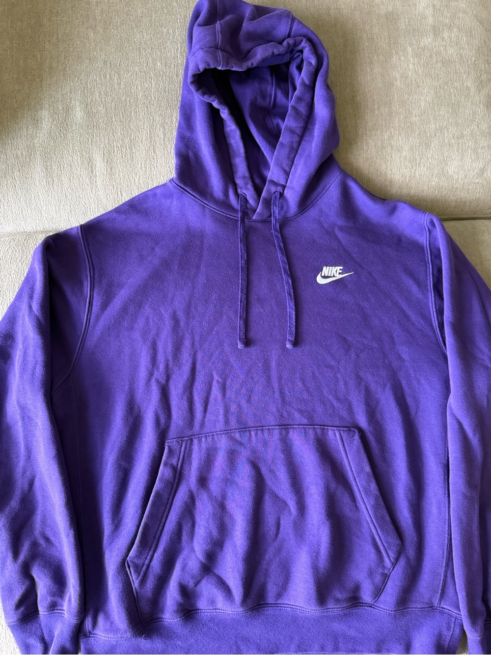 Nike Purple Crewneck Hoodie with White Swoosh